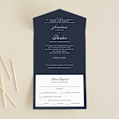 "Flawless" - Savvy Wedding Invitations in Midnight by Kimberly FitzSimons - Front Open