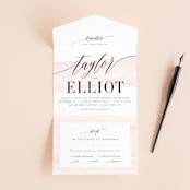 "Effervescent" - Savvy Wedding Invitations in Blush by Kristie Kern - Front Open