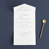 "Brooklyn" - Savvy Wedding Invitations in Cement by Lauren Chism - Front Open