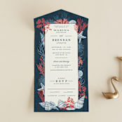"Deep Blue" - Savvy Wedding Invitations in Deep Blue by Paper Sun Studio - Front Open