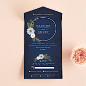 "Floral Ring" - Savvy Wedding Invitations in Atlantic by Karidy Walker - Front Open