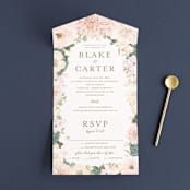 "Garden Wedding" - Savvy Wedding Invitations in Blush by Susan Moyal - Front Open