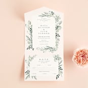 "Gentle Greens" - Savvy Wedding Invitations in Fern by Petra Kern - Front Open