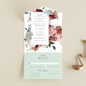 "Cascading Florals" - Savvy Wedding Invitations in Rouge by Leah Bisch - Front Open