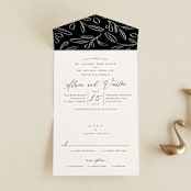 "Timeless" - Savvy Wedding Invitations in Taupe by Leah Bisch - Front Open