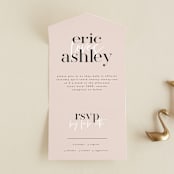 "Loved" - Savvy Wedding Invitations in Champagne by Angela Garrick - Front Open