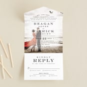 "Library Square" - Savvy Wedding Invitations in Charcoal by Meagan Christensen - Front Open