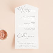 "Flowing Initials" - Savvy Wedding Invitations in Ivory by Hooray Creative - Front Open