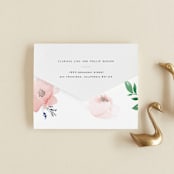 "Soft Florals" - Savvy Wedding Invitations in Coral Wash by Leah Bisch - Closed