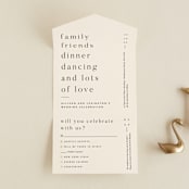 "Lineup" - Savvy Wedding Invitations in Latte by Jennifer Lew - Front Open