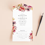"Autumn Vows" - Savvy Wedding Invitations in Burnt Orange by Chris Griffith - Front Open