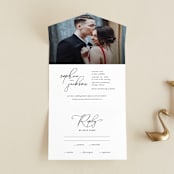 "Kindly Join Us" - Savvy Wedding Invitations in Pearl by Laura Hamm - Front Open