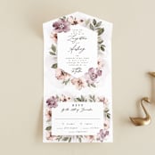 "Fancifully" - Savvy Wedding Invitations in Dust Mauve by Everett Paper Goods - Front Open