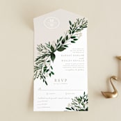 "Watermark" - Savvy Wedding Invitations in Cypress by Kaydi Bishop - Front Open
