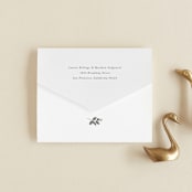"Falling Branch" - Savvy Wedding Invitations in Eucalyptus by Amy Kross - Closed