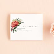"Peonies Forever" - Savvy Wedding Invitations in Coral by Susan Moyal - FREE Recipient Addressing