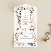 "Spring Botanicals" - Savvy Wedding Invitations in Blush by Susan Moyal - Front Open