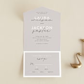 "Styled" - Savvy Wedding Invitations in Fog by Pixel and Hank - Front Open