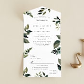 "Clearing" - Savvy Wedding Invitations in Leaf by Alethea and Ruth - Front Open