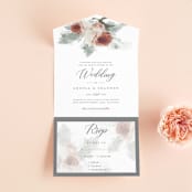 "rose drop" - Savvy Wedding Invitations in Rose by Cass Imagines - Front Open