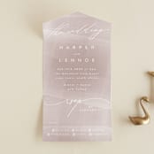 "plain paint" - Savvy Wedding Invitations in Taupe by Phrosné Barwood - Front Open