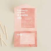 "Contemporary" - Savvy Wedding Invitations in Peony by Liz Conley - Front Open