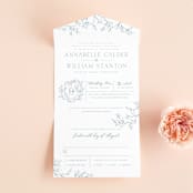 "Love Beyond Measure" - Savvy Wedding Invitations in Mineral by Oscar and Emma - Karly Depew - Front Open