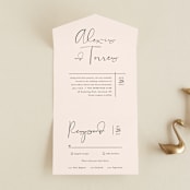 "Just the Two of Us" - Savvy Wedding Invitations in Blush by Jennifer Wick - Front Open