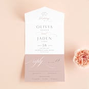 "Gramercy" - Savvy Wedding Invitations in Blush by Kristie Kern - Front Open