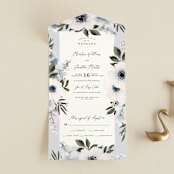 "Nantucket Romance" - Savvy Wedding Invitations in Marine by Chris Griffith - Front Open