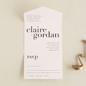 "The Loden" - Savvy Wedding Invitations in Ivory by Kelly Schmidt - Front Open
