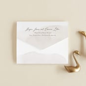 "Sloped" - Savvy Wedding Invitations in Ecru by Everett Paper Goods - Closed