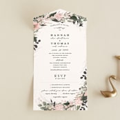 "Ivory Ring" - Savvy Wedding Invitations in Blush by Susan Moyal - Front Open