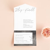 "printed" - Savvy Wedding Invitations in Onyx by JoAnn Jinks - Front Open