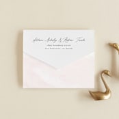 "Softly Layered" - Savvy Wedding Invitations in Blush by Everett Paper Goods - Closed