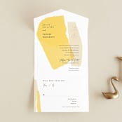 "Collage" - Savvy Wedding Invitations in Golden Rod by Ann Gardner - Front Open