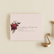 "Midnight Botanicals" - Savvy Wedding Invitations in Cranberry by Susan Moyal - FREE Recipient Addressing