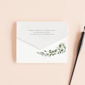 "Ensconce" - Savvy Wedding Invitations in Leaf by Kristie Kern - Closed