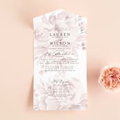 "Wedding Dream" - Savvy Wedding Invitations in Blush by Chris Griffith - Front Open