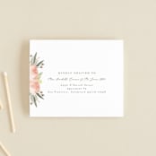 "Peony Wreath" - Savvy Wedding Invitations in Peach by Joanna Griffin - FREE Recipient Addressing