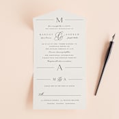 "Classic Monogram" - Savvy Wedding Invitations in Cream by Carolyn MacLaren - Front Open
