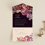 "Fall Floral" - Savvy Wedding Invitations in Mauve by Alethea and Ruth - Front Open