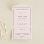 "set in stone" - Savvy Wedding Invitations in Dusty Rose by Mansi Verma - Front Open