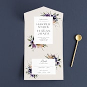 "ivi" - Savvy Wedding Invitations in Ivory by Lori Wemple - Front Open