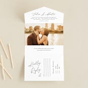 "Landscape" - Savvy Wedding Invitations in Black Tie by Laura Hamm - Front Open