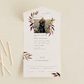"botanical portrait" - Savvy Wedding Invitations in Leather by Kate Ahn - Front Open