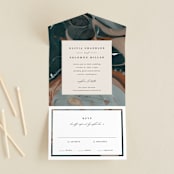 "Love Story" - Savvy Wedding Invitations in Turquoise by Kate Ahn - Front Open
