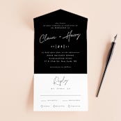 "Gotham" - Savvy Wedding Invitations in Ink by Ana Sharpe - Front Open