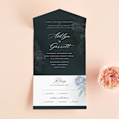"Peaceful Garden" - Savvy Wedding Invitations in Deep Sea by Jill Means - Front Open