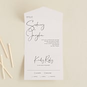"stylist script" - Savvy Wedding Invitations in Ivory by Cass Loh - Front Open
